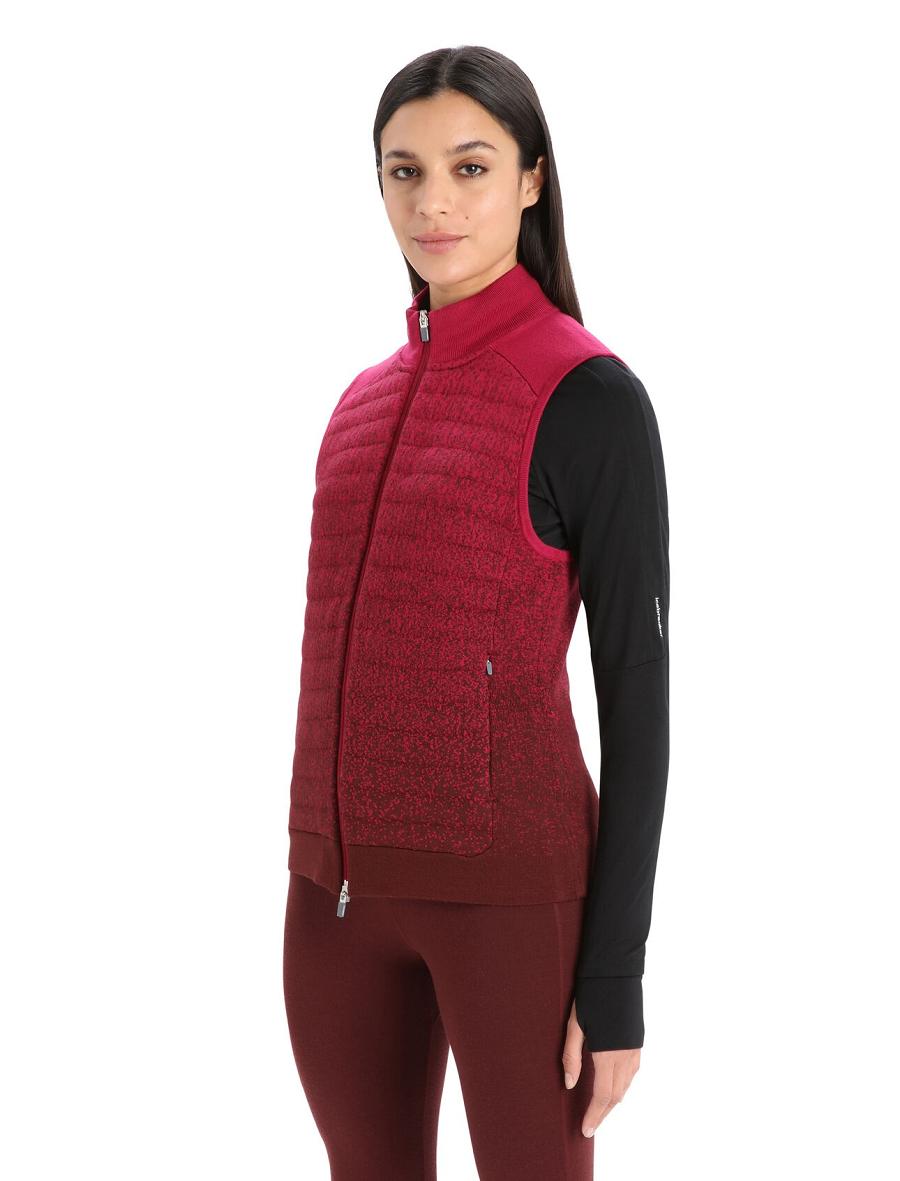 Icebreaker ZoneKnit™ Merino Insulated Vest Into the Deep Női Kabát Rózsaszín | HU 1657VRWD